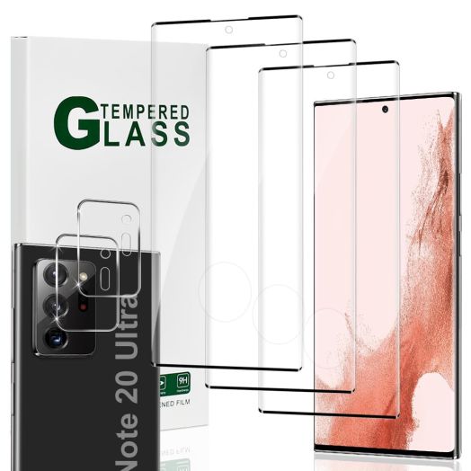 [3+2 Pack] Galaxy Note 20 Ultra Screen Protector, 9H Hardness Tempered Glass Screen Bubble-free, Easy Installation,For Samsung Galaxy Note 20 Ultra Glass Screen Protector 6.9 Inch