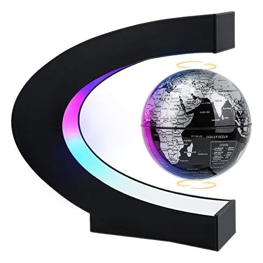 MOKOQI Magnetic Levitating Globe with LED Light, Cool Tech Gift for Men Father Boys and Girls , Birthday Gifts for Kids, Floating Globes World Desk Gadget Decor in Office Home/Display Frame Stand