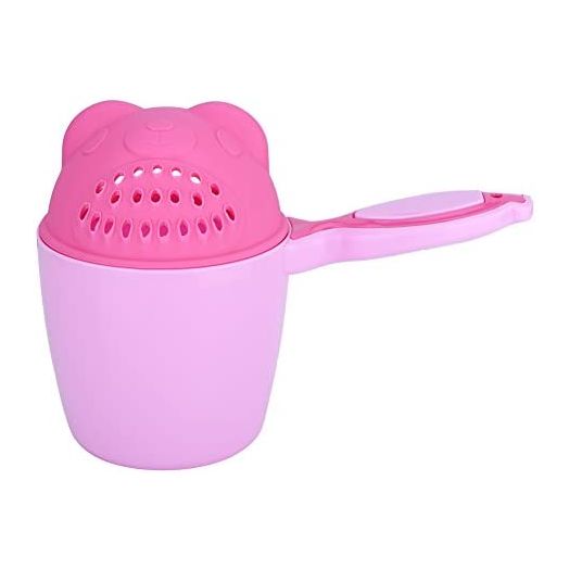 Hztyyier Baby Shampoo Rinse Cup Waterfall Rinser Bath Cup Kid Wash Hair Bathing Flusher Protection Eye for Kids(Pink)
