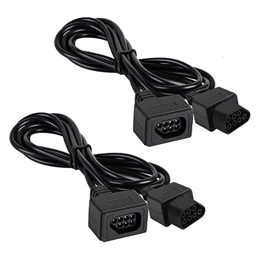 Extension Cable Cord for Original Nintendo NES 7P Controller 2-Pack 1.8M/6FT, Premium Replacement Extension Cable for The Original (1985) Nintendo NES Controller, not The NES Classic (2016).