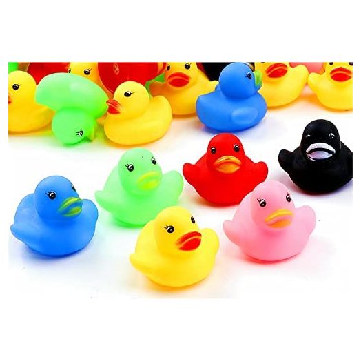 DZTIAN 50 Pcs Mini Multicolor Rubber Ducks Baby Bath Ducky Bathtub Pool Toys
