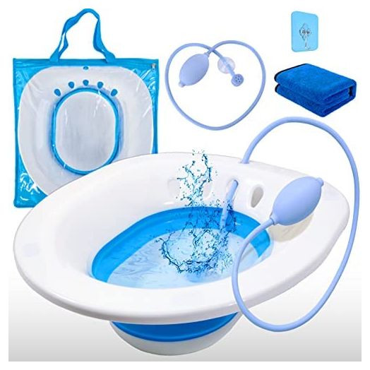 Sitz Bath for Toilet Hemorrhoids Postpartum Care, Perineal Soaking Bath Over The Toilet Seat