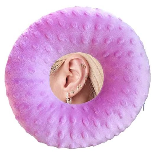Piercing Ear Pillows CNH Donut Cushion with Hole for Side Sleeping, Ear Ache/Pain Lifesaver Tinnitus, Support Neck Head