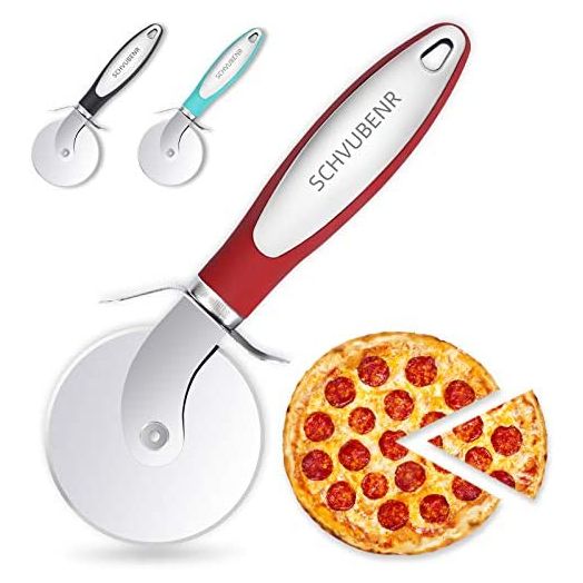SCHVUBENR Pizza Cutter, Stainless Steel Pizza Cutter Wheel, Easy to Cut and Clean, Super Sharp Pizza Slicer