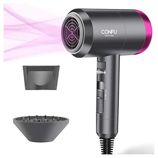 CONFU Ionic Hair Dryer 1800W, Portable Lightweight Blow Dryer, 3 Heat Settings