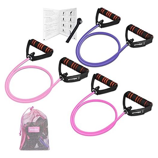3 Pcs Resistance Bands Tubes Set with Handles, Exercise Fitness Bands