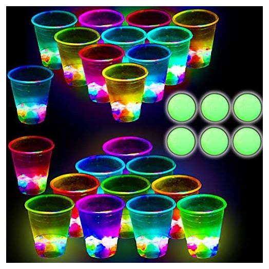 Naughtymeme Glowing Party Beverage Pong Game, Glow-in-The-Dark