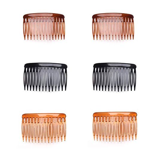 Ruwado 6 Pcs 14 Teeth Hair Side Comb Transparent Twist French Vintage Style Hair Clips Pins Accessories