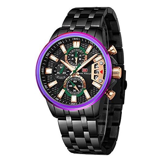 Mini Focus Stainless Steel Watches for Men Fashion Sport Chronograph Watch Man Luxury Luminous Quartz Wristwatch