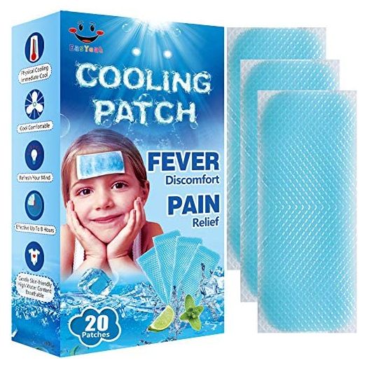 20 Sheets EasYeah Kid Fever Patches for Kids Fever Discomfort & Pain Relief, Cooling Relief Fever Reducer, Soothe Headache Pain, Pack of 20