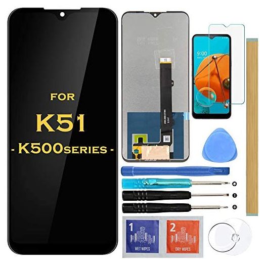 Screen Replacement LCD Display Touch Digitizer Assembly for LG K51 K500 LM-K500UM K500UM3 K500MM K500QM 6.5" (Black)