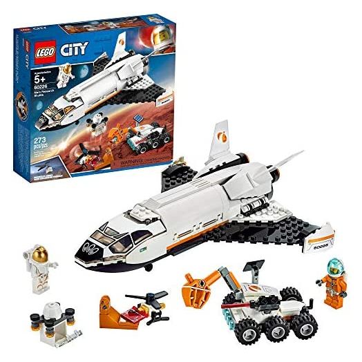 LEGO City Space Mars Research Shuttle 60226 Space Shuttle Toy Building Kit with Mars Rover and Astronaut Minifigures, Top STEM Toy for Boys and Girls (273 Pieces)