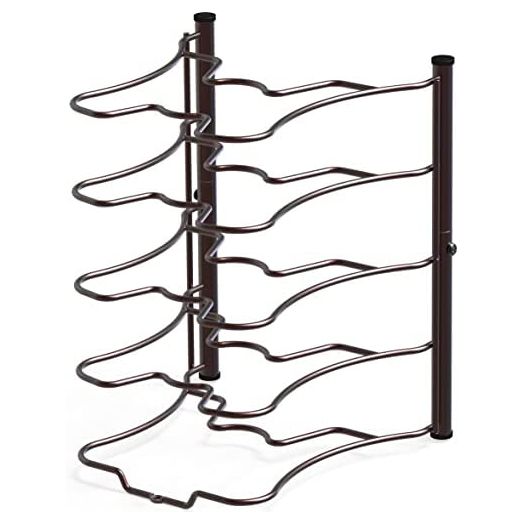 SimpleHouseware Cabinet Pantry Pot and Pan Organizer Holder Rack, Bronze
