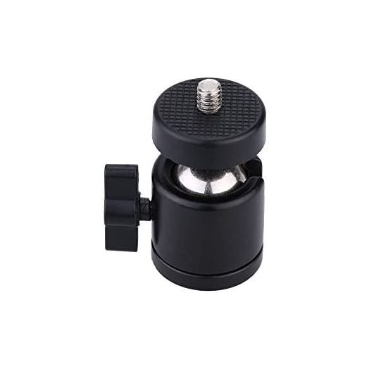 AKOAK 1/4" Swivel Mini Ball Head Screw Tripod Mount for DSLR Camera Camcorder Light Bracket, Pack of 1