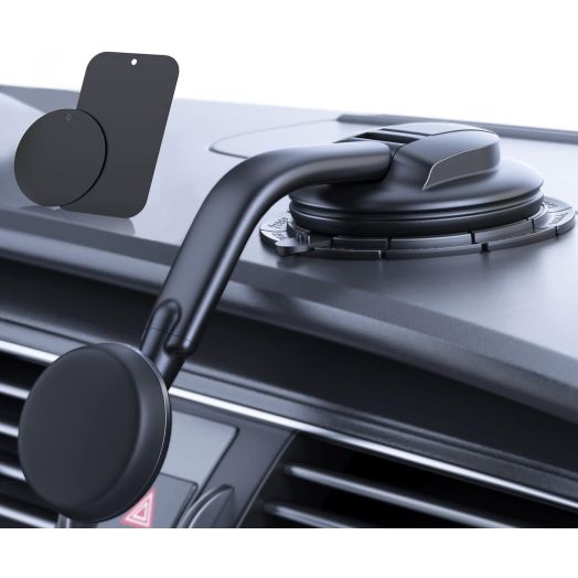 Magnetic Phone Holder for Car, [ Powerful Magnets & Military-Grade Suction] Car Phone Holder Mount Dashboard Windshield Cell Phone Holder Phone Stand for Car iPhone Android Automobile Cradle