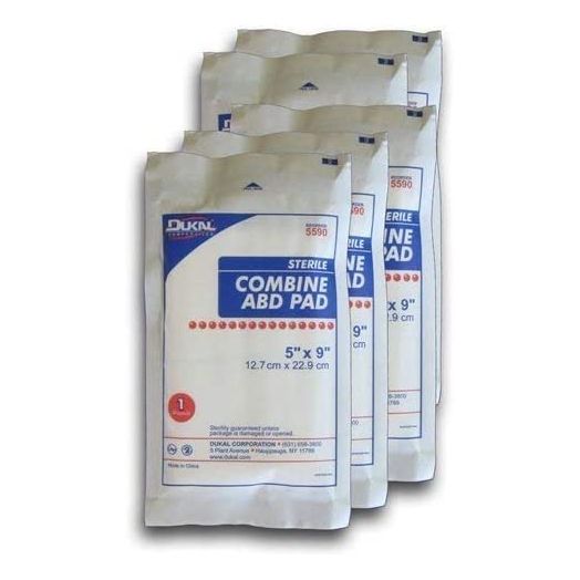 Trauma Pads, 5" x 9" COMBINE ABD (PACK OF 5)