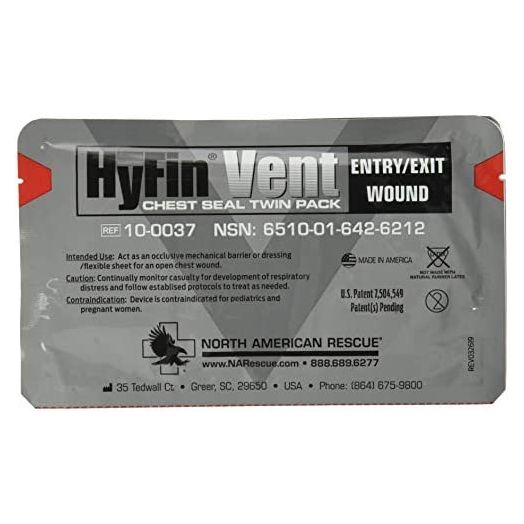 North American Rescue Hyfin Vent Chest Seal, Original Version 2 Count (Pack of 1)