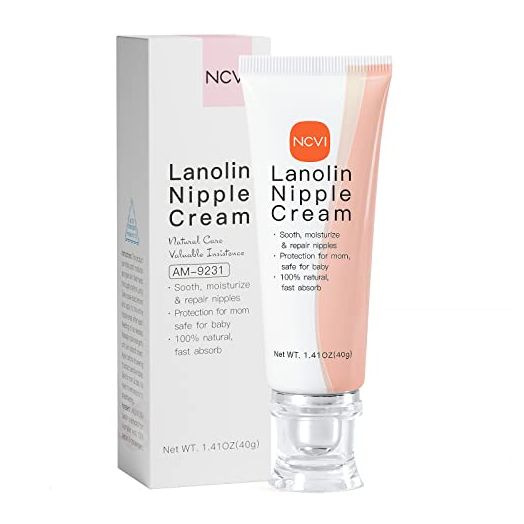 NCVI Lanolin Nipple Cream for Breastfeeding,100% Natural Ingredient -1.41 Ounces