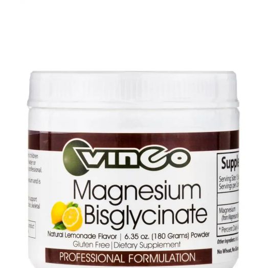 Vinco Magnesium Bisglycinate Powder, Natural Lemonade Flavor - 6.35 oz (180 Grams)