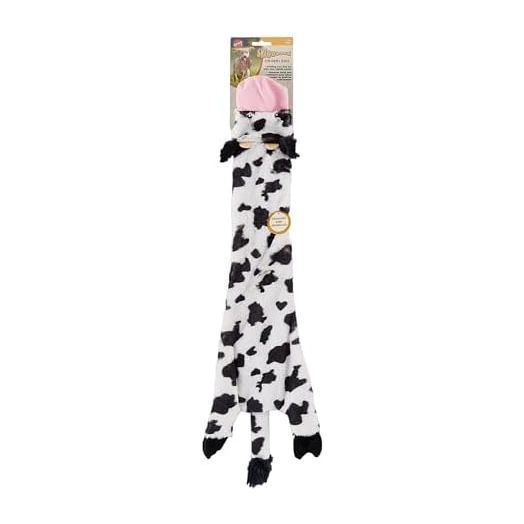 SPOT Skinneeez Crinklers | Stuffless Dog Toys with Squeaker For Small Dogs | Crinkle Toy For Small Puppies | 14" | Cow Design | By Ethical Pet