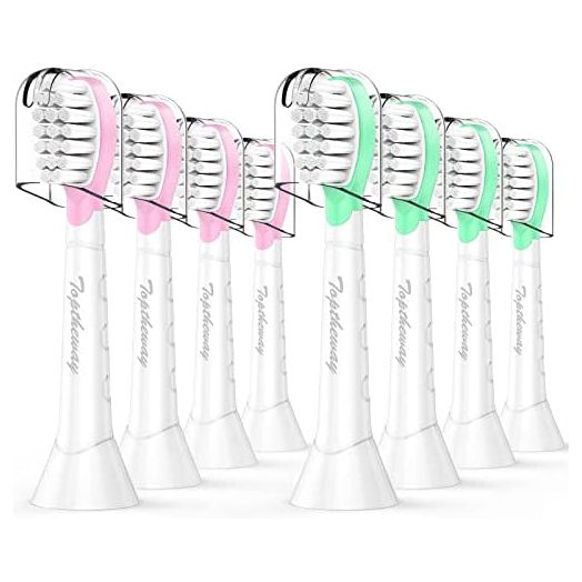 Kids Toothbrush Heads for Philips Sonicare: Soft Electric Replacement Brush Compitable with Phillips HX6032/94 HX6321 HX6340 HX6042 HX6320 HX6330 Compact Head for Child 3-7, 8 Pack Pink Girl Green Boy