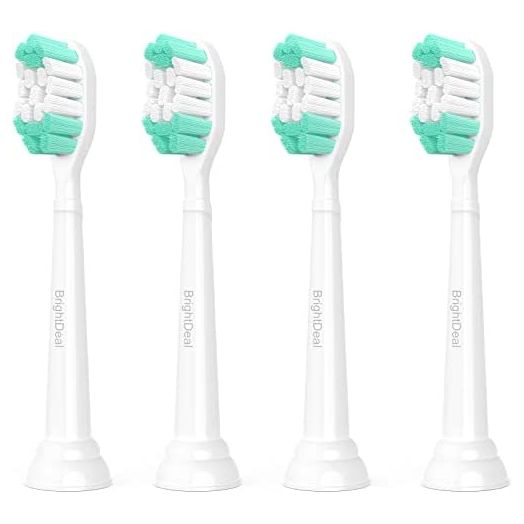 BrightDeal Replacement Toothbrush Heads for Philips Sonicare ProtectiveClean 4100 5100 6100 DailyClean DiamondClean EasyClean PowerUp Plaque Control Gum Health C2 G2 HX6817/01 HX6857/11 White, 4 Pack
