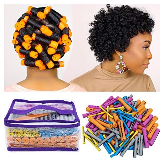 100pcs Perm Rods Set for Natural Hair Plastic Cold Wave Rods Hair Rollers Hair Curling Rods for Long Short