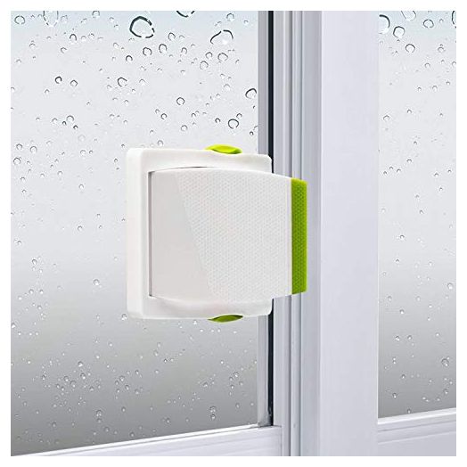 Sliding Glass Door Child Lock - OKEFAN 4 Pack Baby Safety Slide Window Locks for Kids Proof Patio Closet Doors No Drilling Tools Needed (Green)