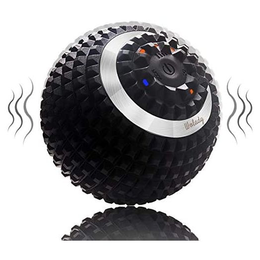 Vibrating Massage Ball Wolady 4-Speed High-Intensity Fitness Yoga Massage Roller, Relieving Muscle Tension Pain & Pressure Massaging Balls (Black)