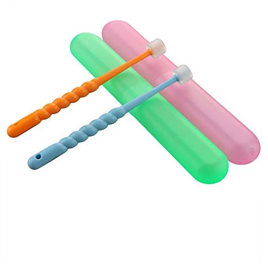 2 Pack 360-Degree Pet Toothbrush for Puppy, Small Dog and Cat, Colors May Vary