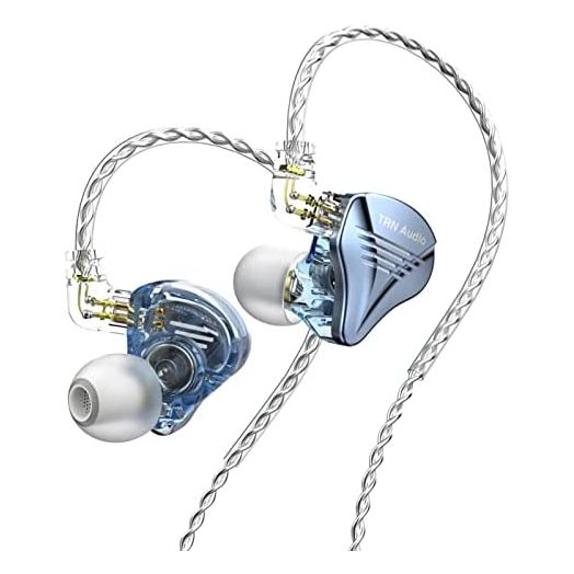 TRN TA2 HiFi in-Ear Earphones, Hybrid Driver 2 Knowles BA and 1DD in Ear Monitor with Detachable QDC 3.5mm Plug Cable, Aluminum Alloy Shell, Sound Isolation for Audiophiles Musicians (No Mic, Blue) …