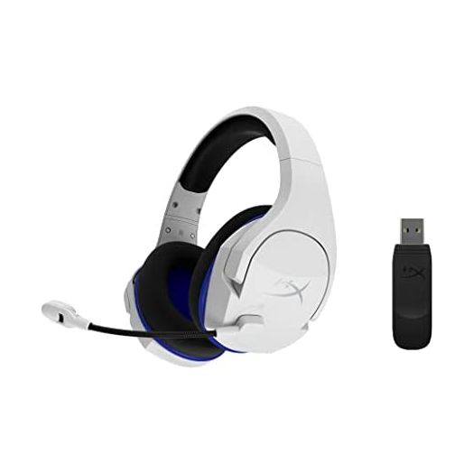 HyperX Cloud Stinger Core – Wireless Gaming Headset, for PS4, PS5, PC, Lightweight, Durable Steel Sliders, Noise-Cancelling Microphone - White