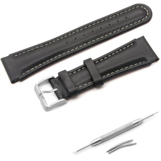 Leather Watch Bands Suit Suunto X-Lander Timex Watch, Genuine Leather Watch Bands 22mm Replacement Leather Replacement Strap Mens Watch Strap for Suunto X-Lander