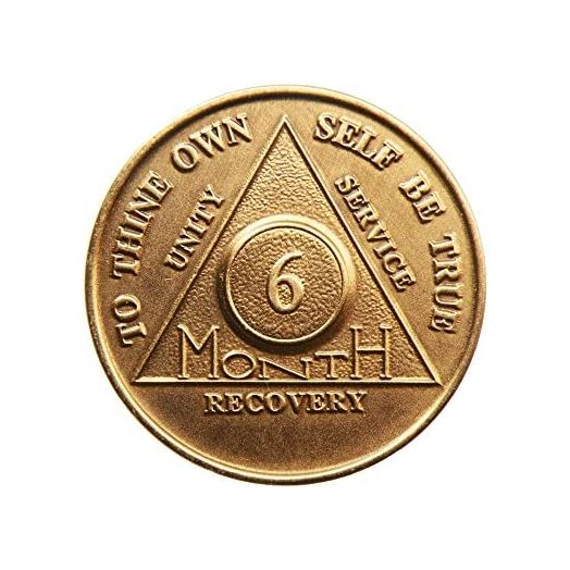 Géneric 6 Month Bronze AA (Alcoholics Anonymous), Sober / Sobriety /Coin / Chip