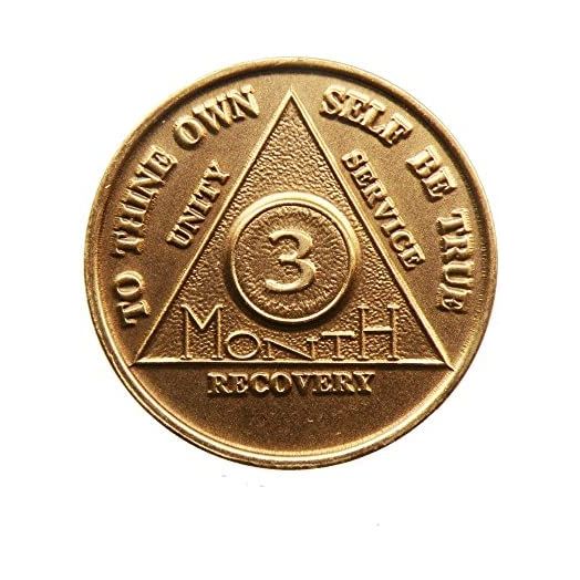 3 Month Bronze AA (Alcoholics Anonymous), Sobriety /Coin / Chip