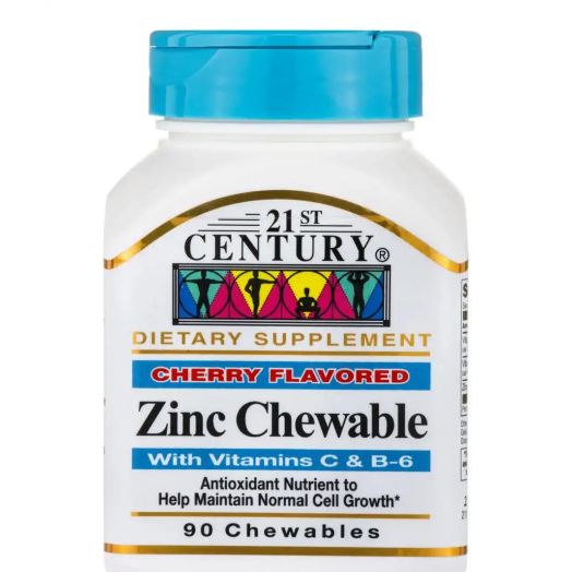 21st Century Zinc Chewable plus Vitamins C & B-6, Cherry Flavor - 90 Tablets