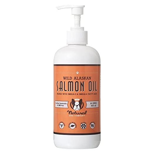 Natural Dog Company Wild Alaskan Salmon Oil for Dogs | Skin & Coat Supplement for Dogs | Supports Joint & Heart Health | Boosts Immune System | Liquid Fish Oil with Biotin, Omega 3, & Omega 6