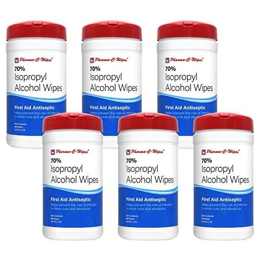 Pharma-C-Wipes 70% Isopropyl Alcohol Wipes (Case of 6 Canisters) MADE IN THE USA