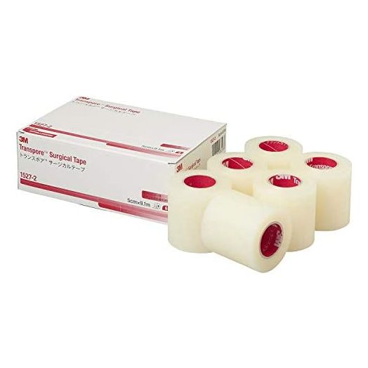 3M Transpore Surgical Tape, 2" x 10 yds, Case of 6 Rolls