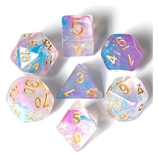 UDIXI DND Dice Sets Swirls Iridecent Dice for Dungeons