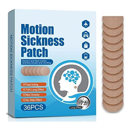 Motion Sickness Patches & Sea Sickness Bands for The Relief of Nausea and Vertigo in Adults and Kids from Travel of Cars, Ships, Airplanes & Other Forms of Transport Movement