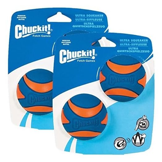 Petmate Chuckit Ultra Squeaker Ball Size:Medium Pack of 4