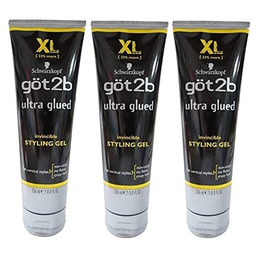 GOT 2B Ultra Glued Invincible Styling Gel, 24 Ounce (SG_B008L2S4RK_US) (Pack of 3)