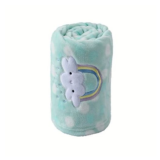 CREVENT 30"X40" Lightweight Fuzzy Fluffy Warm Plush Baby Blanket for Infant Toddler Newborn Unisex Crib Cot Stroller (Green Rainbow Unisex)