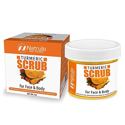 Natrulo Turmeric Face Scrub - Skin Brightening Mask with Turmeric - All-Natural Turmeric Face Mask for Acne Treatment, & Glowing Skin - Boosts Circulation, Evens Skin Tone, & Removes Toxins - Detox Turmeric Clay Face Mask Made in USA (Pack of 1)