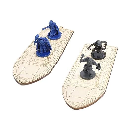 CZYY Wooden Row Boat 2PCS Laser Cut Hold Eight 1" Miniatures for D&D, Tabletop RPGs