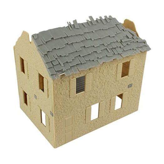 BMC WW2 Bombed French Farm House - Plastic Army Men Playset Accessory