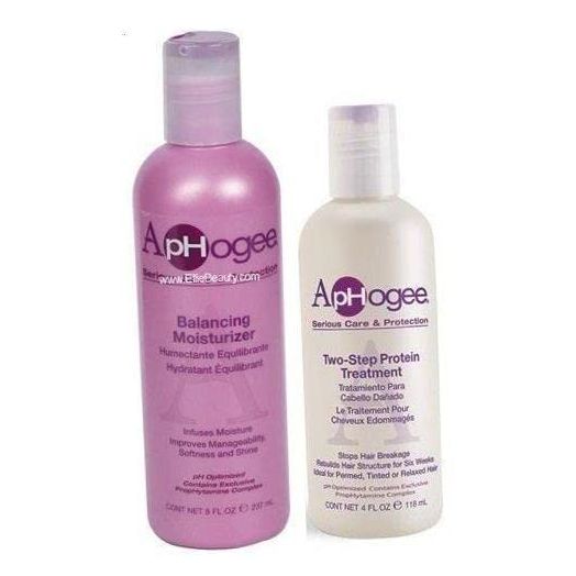 Aphogee Serious Hair Care Double Bundle (Balancing Moisturizer and Twostep Protein Treatment).