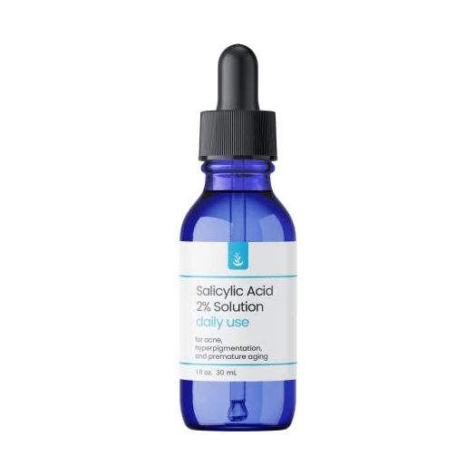 Salicylic Acid 2% Solution (30 mL) by Pure, Treats Acne, Hyper-pigmentation, & Premature Aging, Daily Use Facial Serum