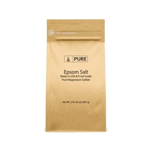 Pure Original Ingredients Epsom Salt (2 lb) Pure Magnesium Sulfate, Food Grade, Soaking Solution.
